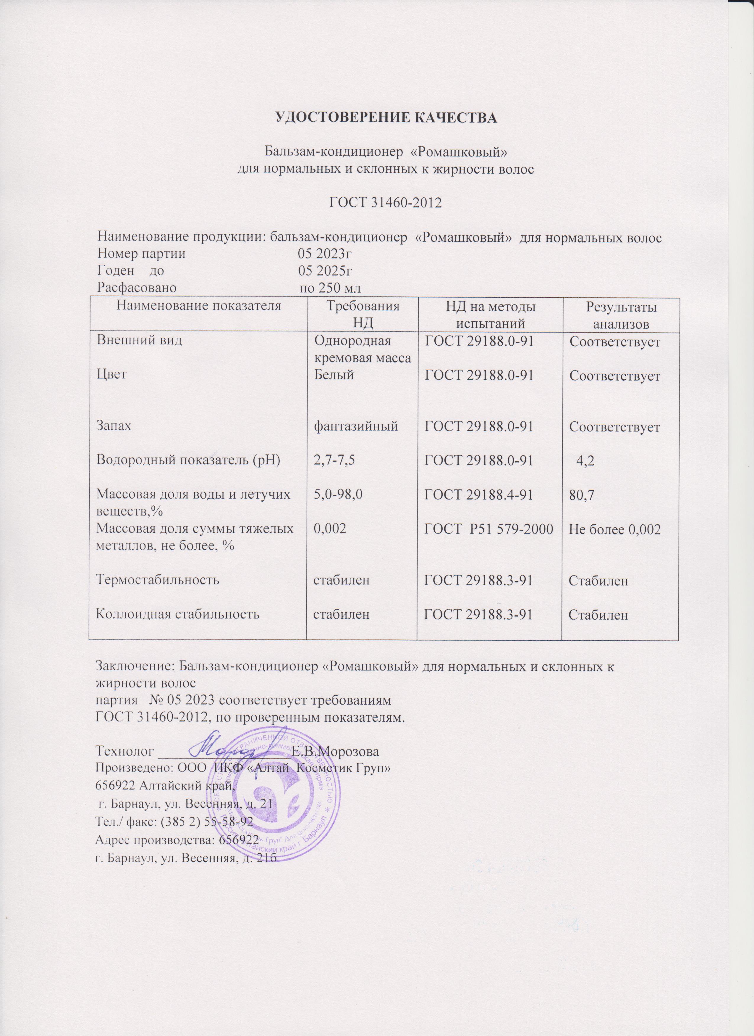 Паспорт №052023